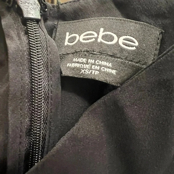 Teal and Black vintage bebe thong bodysuit with snaps, size XS - Picture 7 of 7